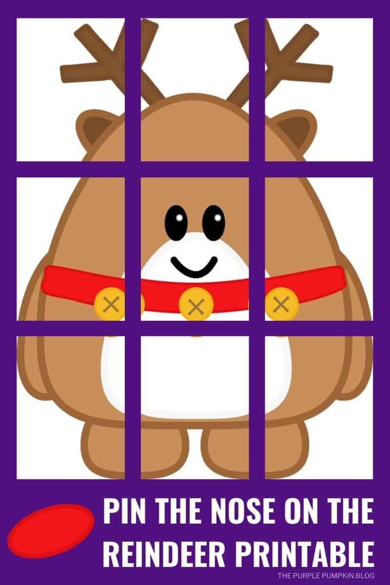 Pin The Nose On Rudolph Classroom Party Game Printable By Love