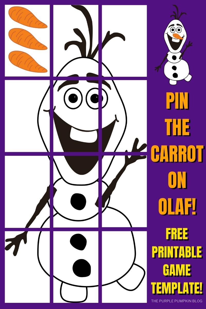 Pin the Carrot on Olaf Template   Free Printable Frozen Game