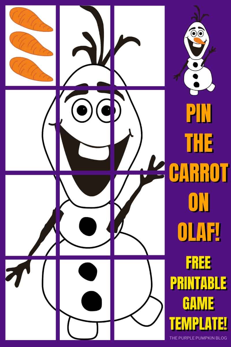 Pin the Carrot on Olaf Template Free Printable Frozen Game!