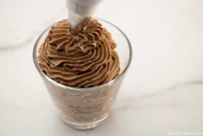 Piping Chocolate Reindeer Poop into Cups