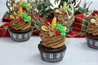 Unicorn Reindeer Cupcakes