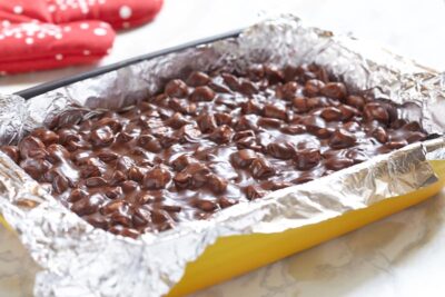 Rocky Road Fudge in a pan