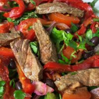 Plate of Fajitas Steak Salad