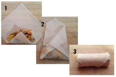 How to fold a spring roll