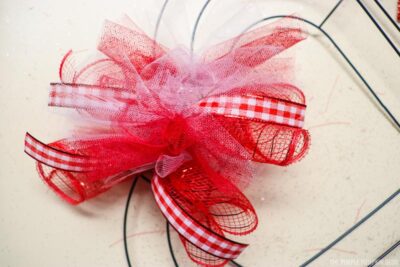 Deco Mesh Tied To Wreath (front)