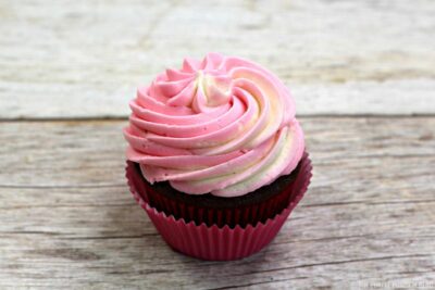 Pink and White Frosted Cupcake