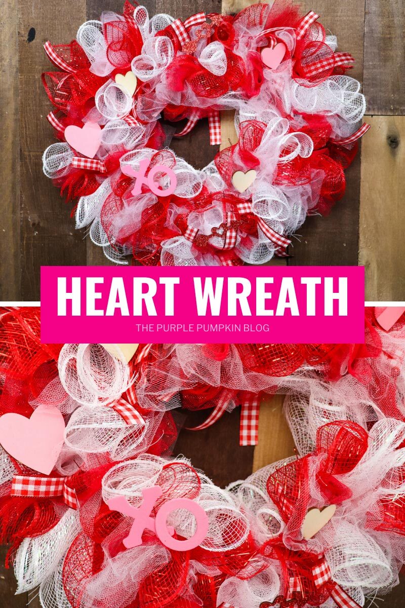 red white & pink heart wreath