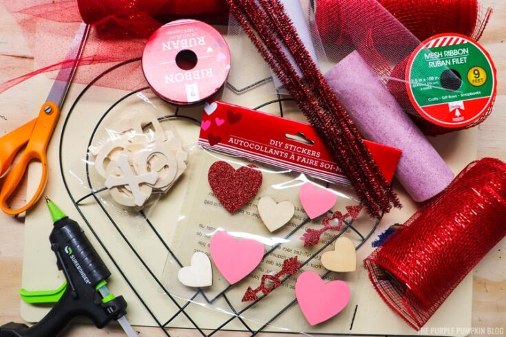 How To Make a Heart-Shaped Deco Mesh Valentine Wreath