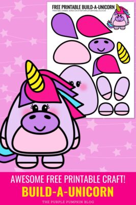 Build A Unicorn / Free Printable Paper Unicorn Template