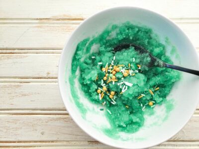 Green Sugar Scrub Tutorial Photos - stirring in the sprinkles