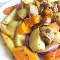 One-Pan Vegetable & Lemon Pork Traybake