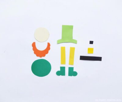 Cut Paper Leprechaun Puppet Pieces