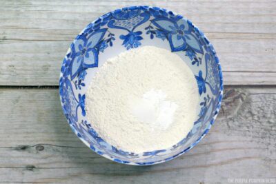 Flour and baking powder sifted