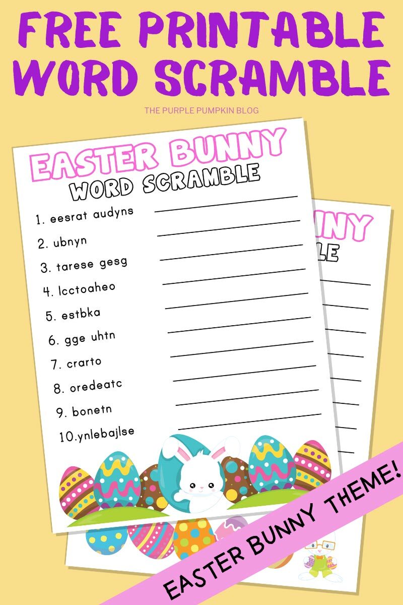 Free Printable Easter Bunny Word Scramble Free Easter Activities