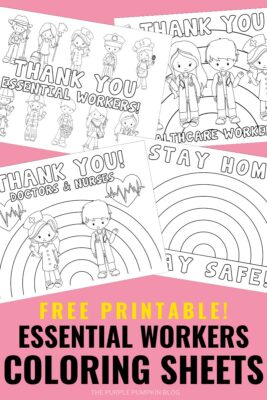 Free Printable Key Workers / Essential Workers Coloring Sheets