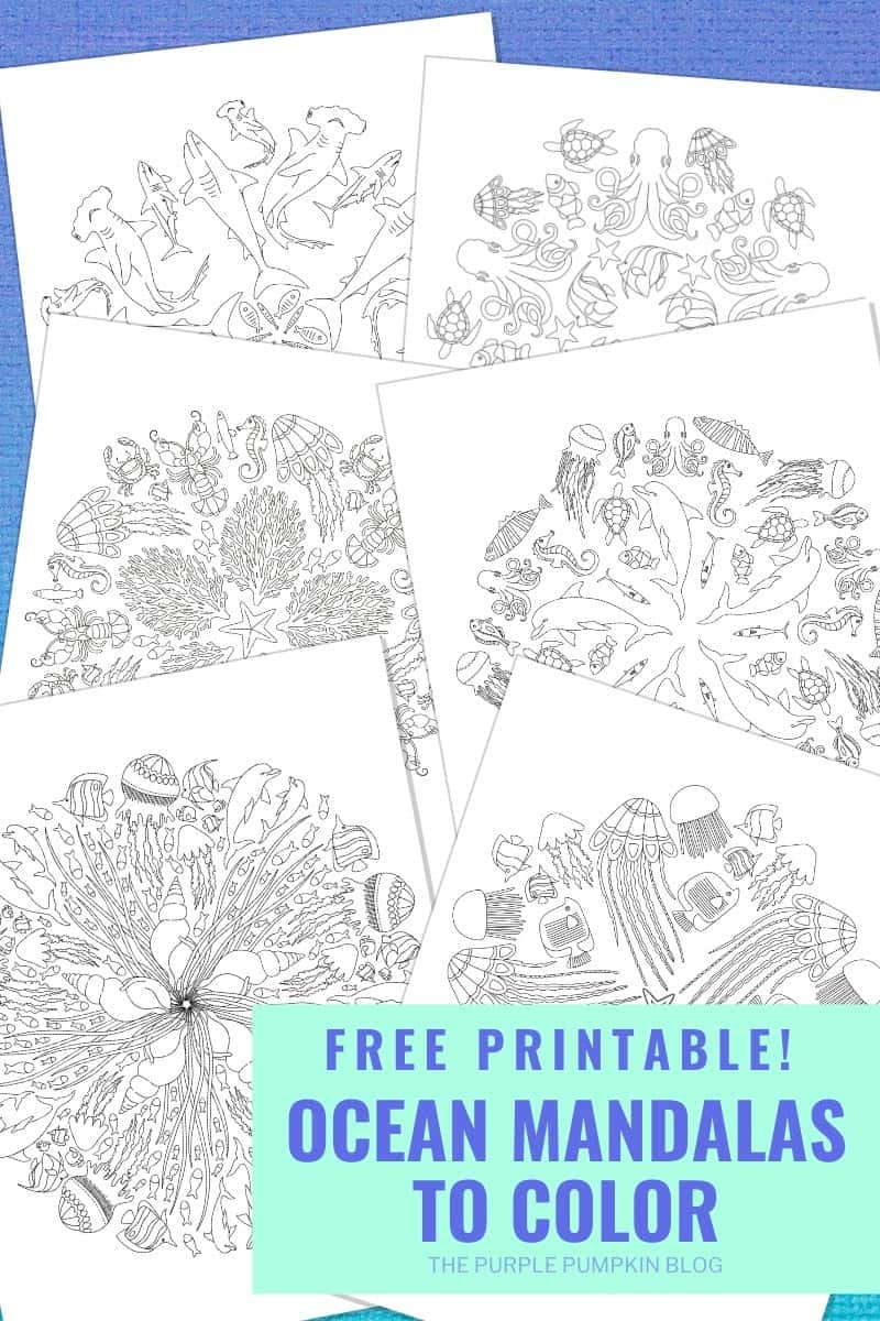 Free Printable Ocean Mandalas to Colour in