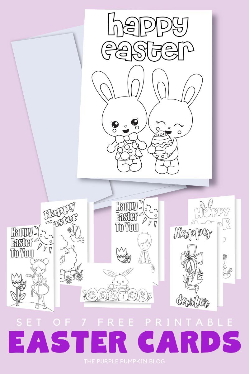 Set of 7 Free Printable Easter Cards