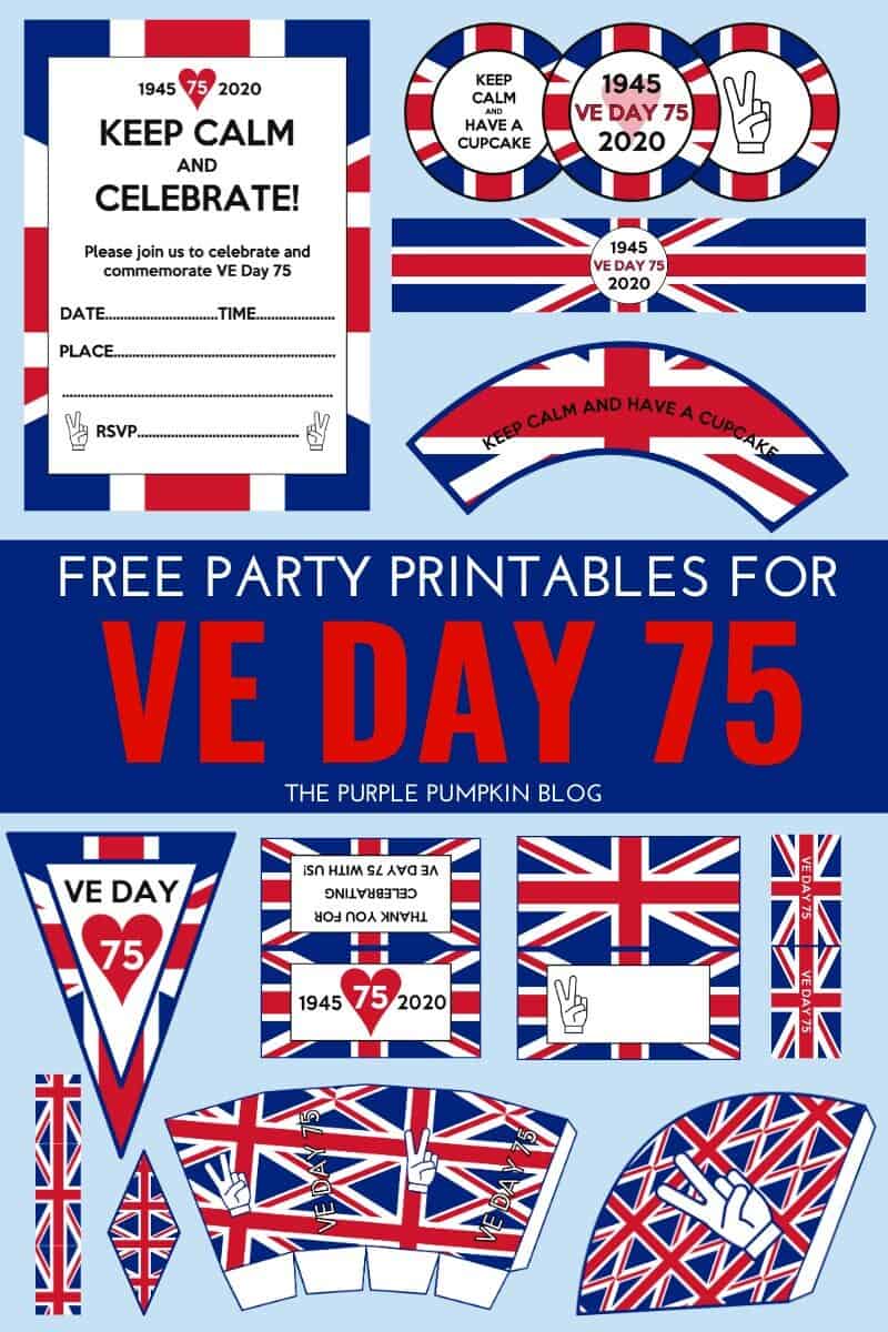 Free Printable VE Day Decorations & Party Printables