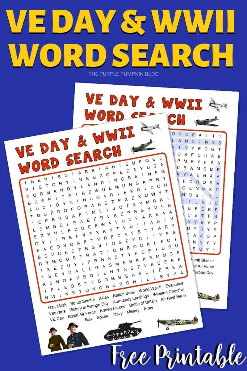 Free Printable World War II &amp; VE Day Word Search
