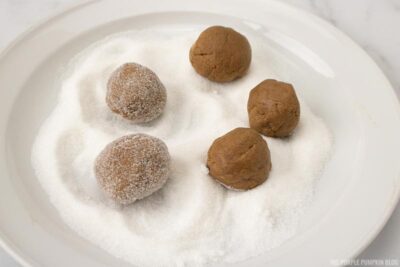 cookie balls rolled in sugar