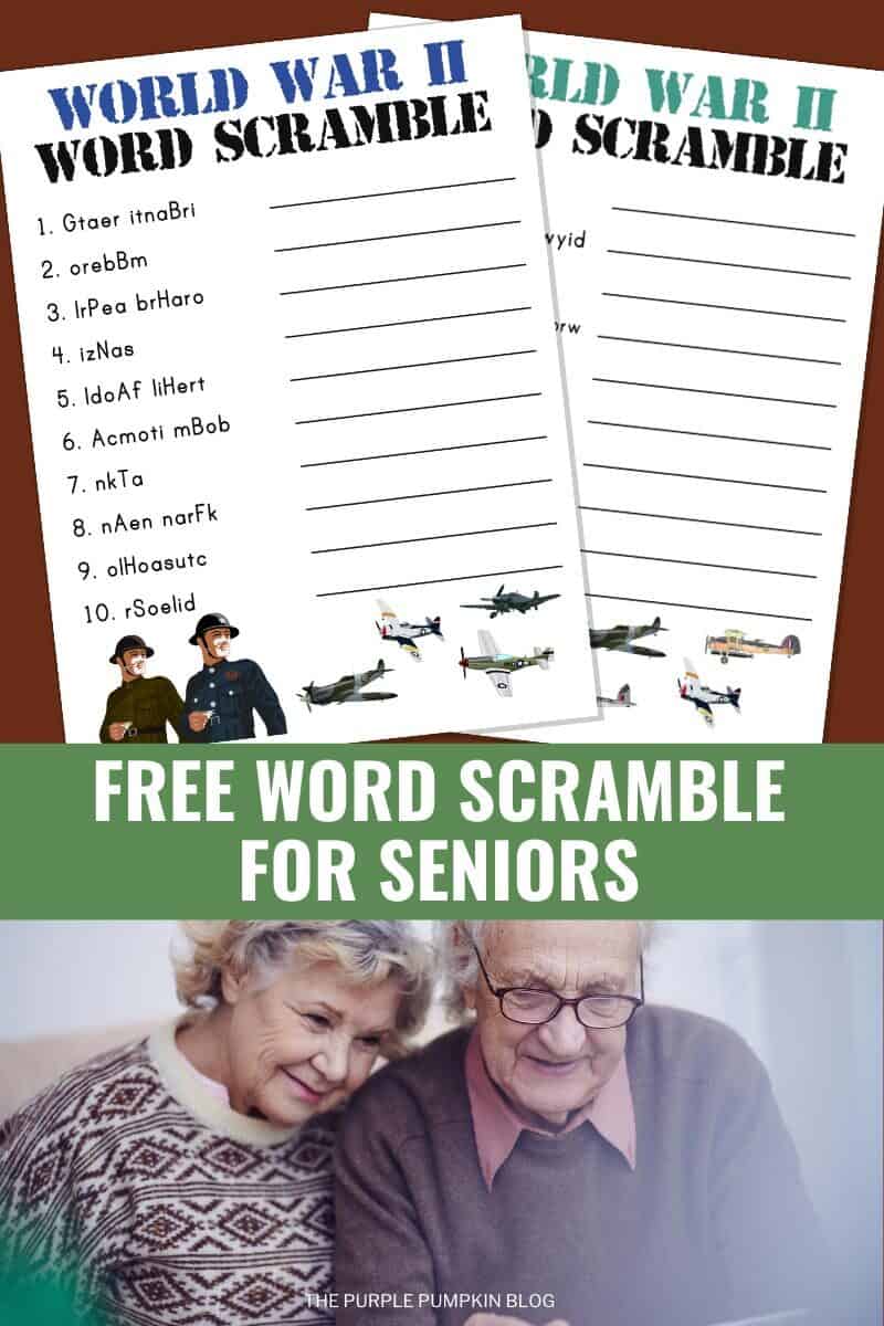 Free WWII Word Scramble for Seniors