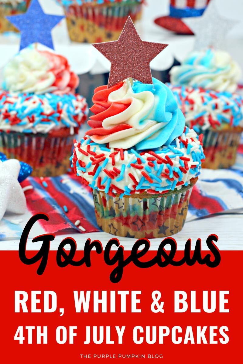 Gorgeous Red White & Blue 4th of July Cupcakes