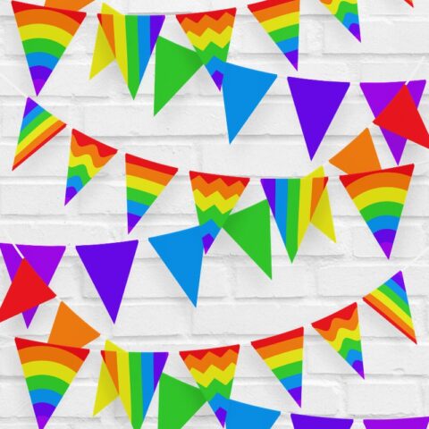 Free Printable Rainbow Bunting Flags/Pennants
