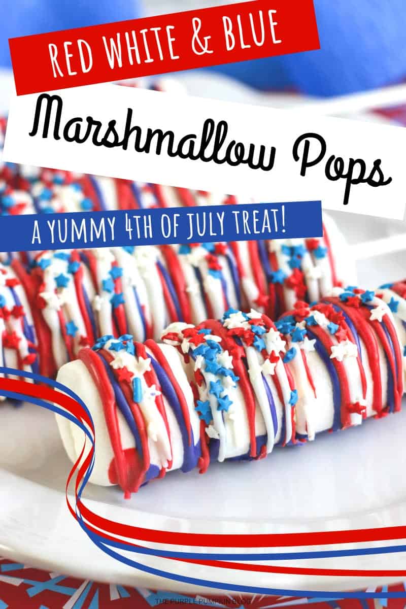 Red White and Blue Marshmallow Pops A Yummy 4th of July Treat