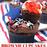 Brownie Cupcakes for the 4th of July
