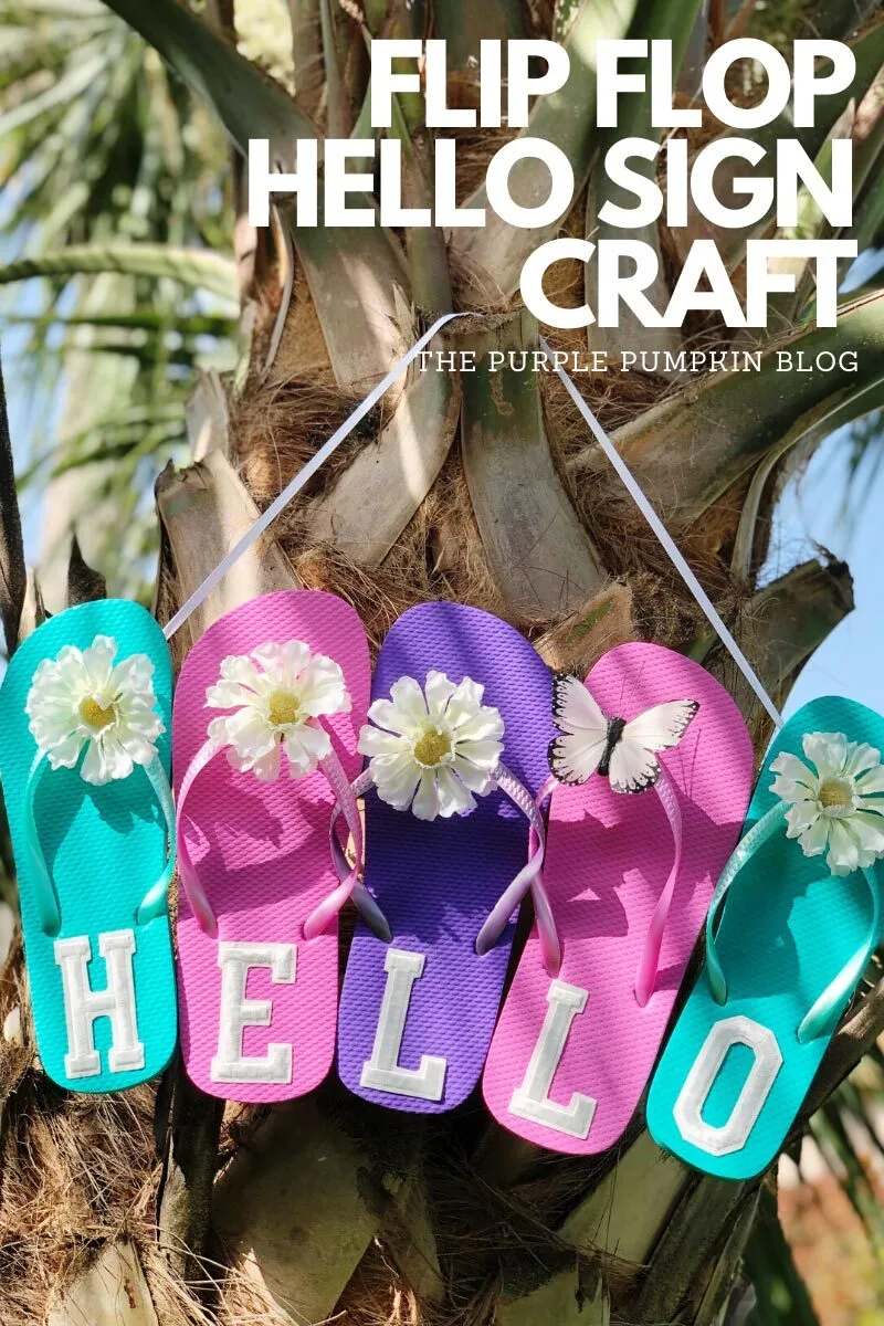 Colorful Flip Flop Hello Sign - A Fun Easy Summer Craft!