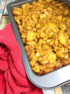 Keema Matar Pie with Spiced Potato Topping