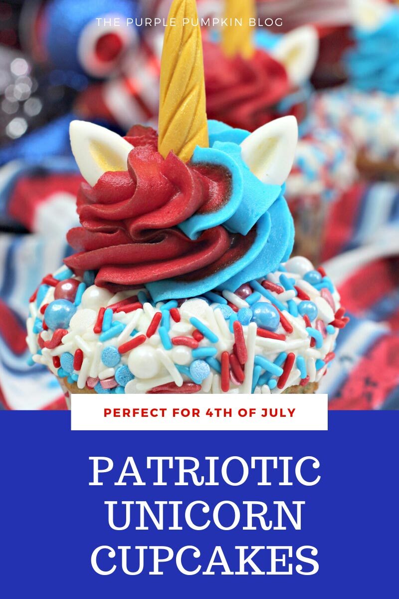 Perfect for 4th of July Patriotic Unicorn Cupcakes