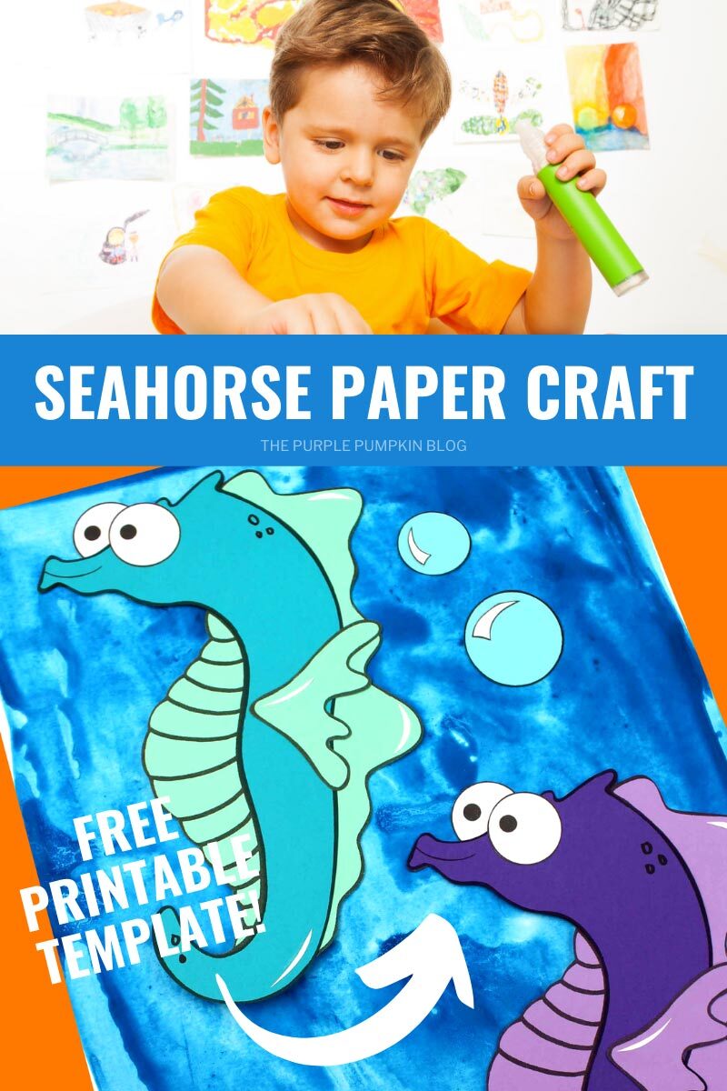 Seahorse Paper Craft - Free Printable Template
