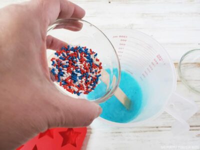 Adding sprinkles to soap base