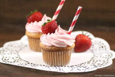 Finished Strawberry Cupcakes