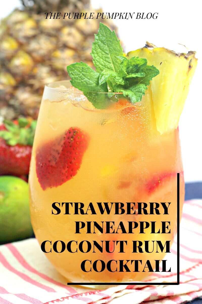 Strawberry Pineapple Coconut Rum Cocktail