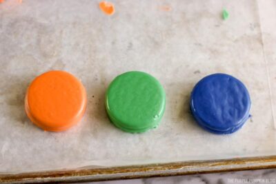 Oreos Cookies dipped in Candy Melts