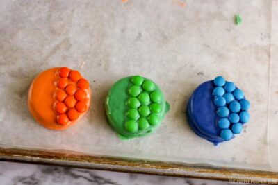 M&M's "fish scales" added to cookies