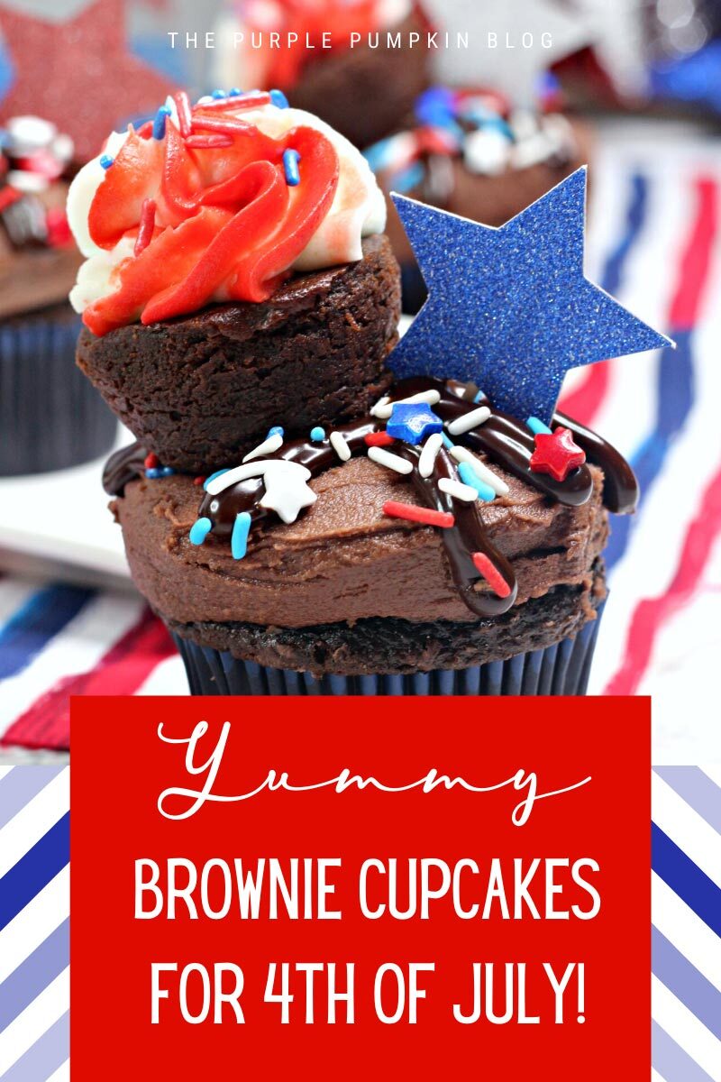Yummy Brownie Cupcakes for 4th of July