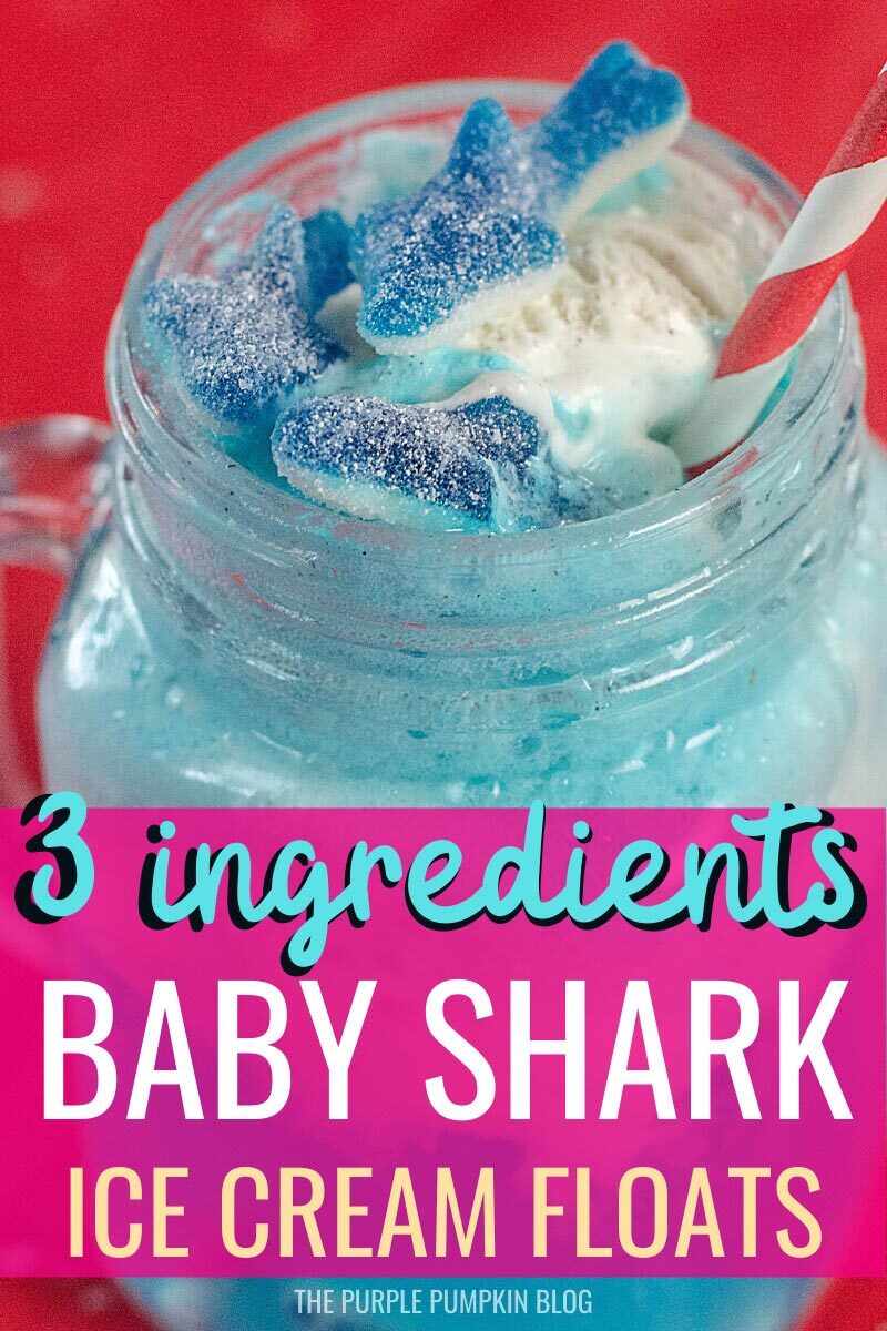 3 Ingredients Baby Shark Ice Cream Floats