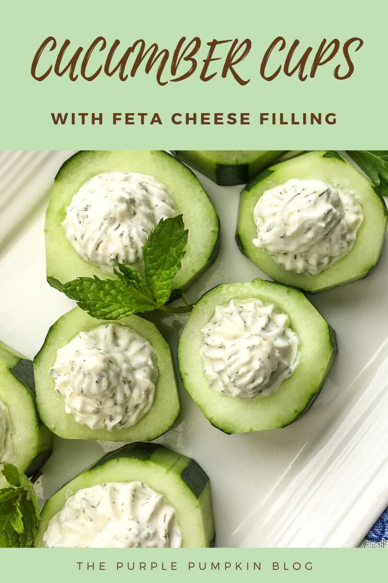 Cucumber Cups with Feta Cheese Filling