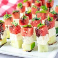 Cucumber Feta Watermelon Skewers Party Appetizer