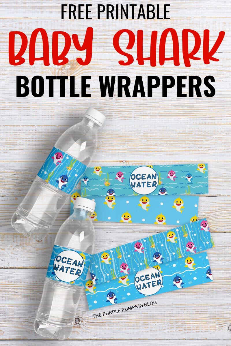 Free Printable Baby Shark Bottle Wrappers