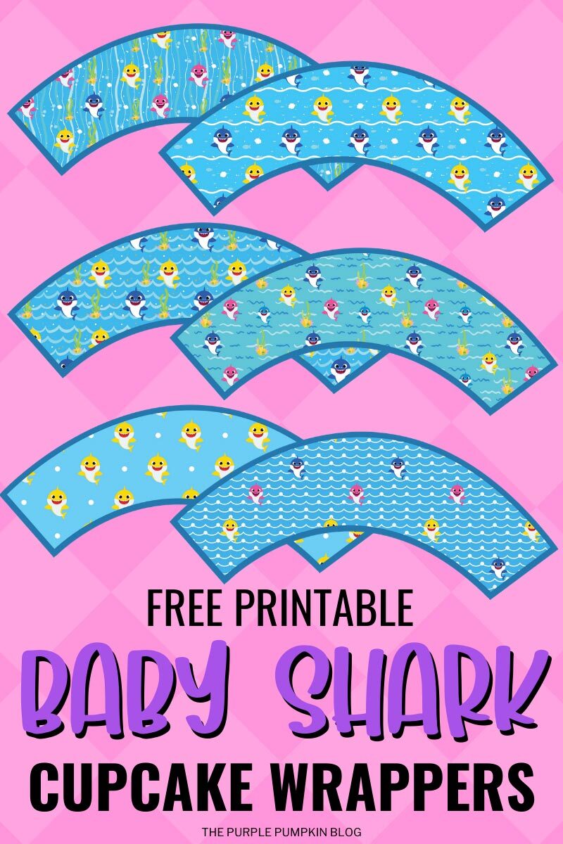 Free Printable Baby Shark Party Cupcake Wrappers