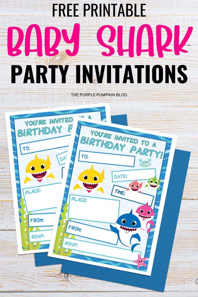 free printable baby shark party invitations (baby shark party)