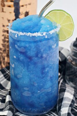 Frozen Blueberry Margaritas with Salt Rim