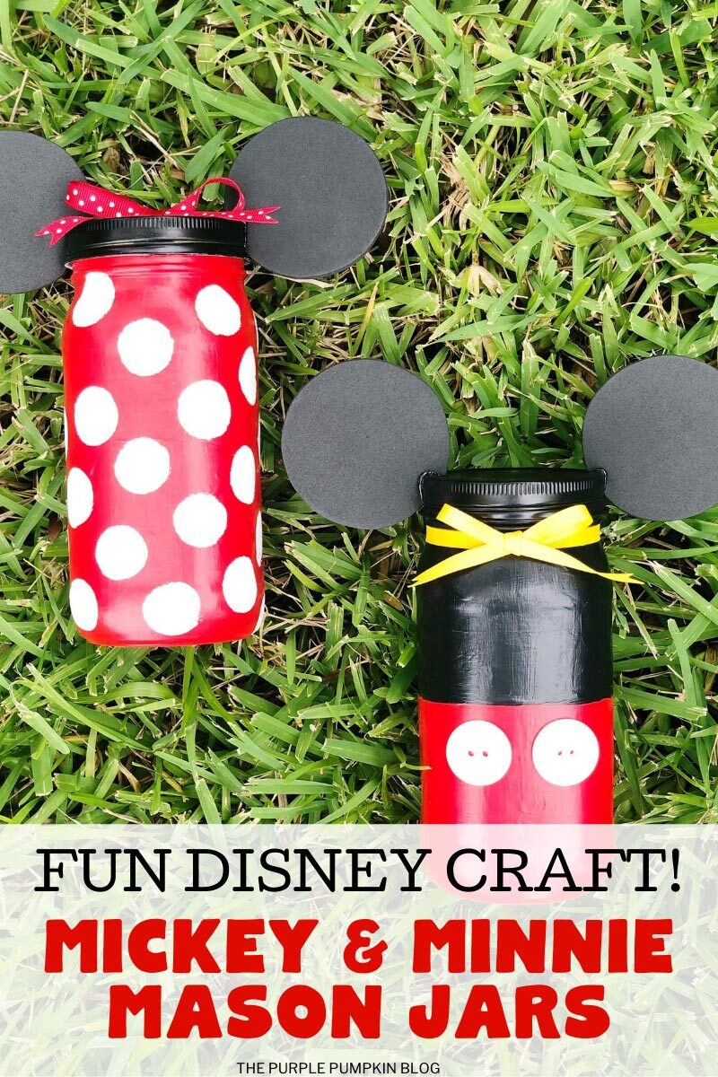 Homemade Mickey Minnie Mouse Mason Jars