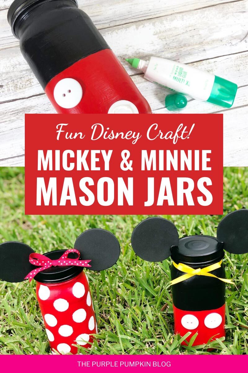 Fun Disney Craft - Mickey & Minnie Mason Jars
