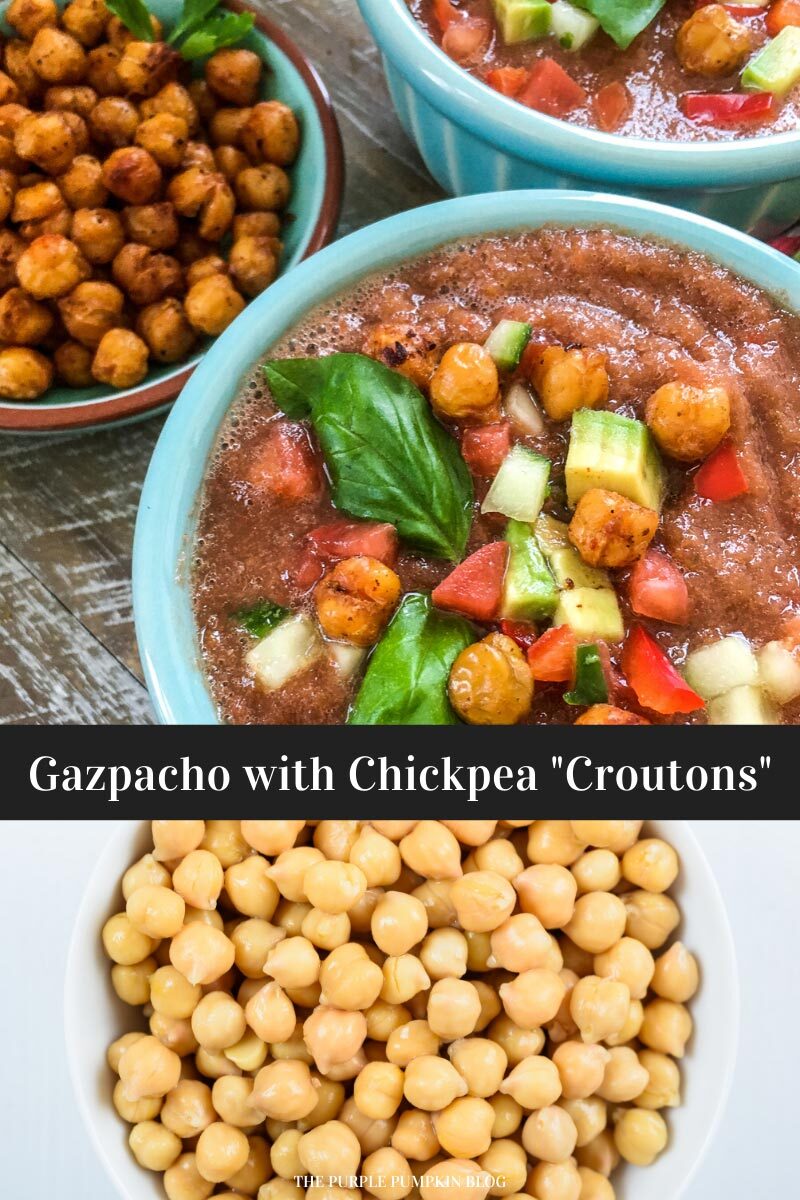Gazpacho with Chickpea Croutons