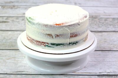 Completely white frosted hippie cake